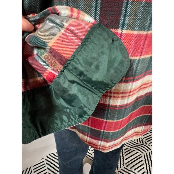 Vintage Red & Green Plaid Button-Up Shirt With Dual Chest Pockets Long Sleeves A - Picture 4 of 16